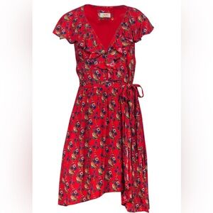 Anthropologie Maeve Red Wrap Dress / Size 12